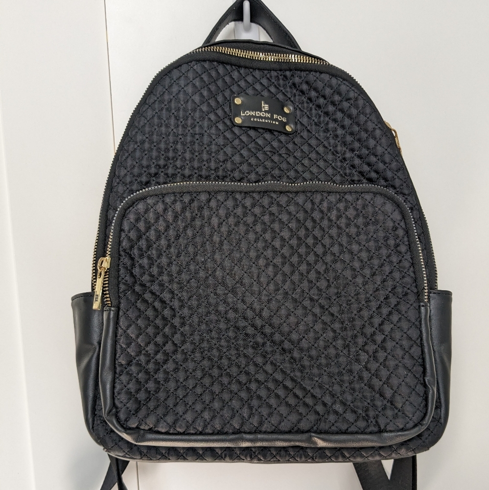 London Fog Marion Nylon Quilted Backpack